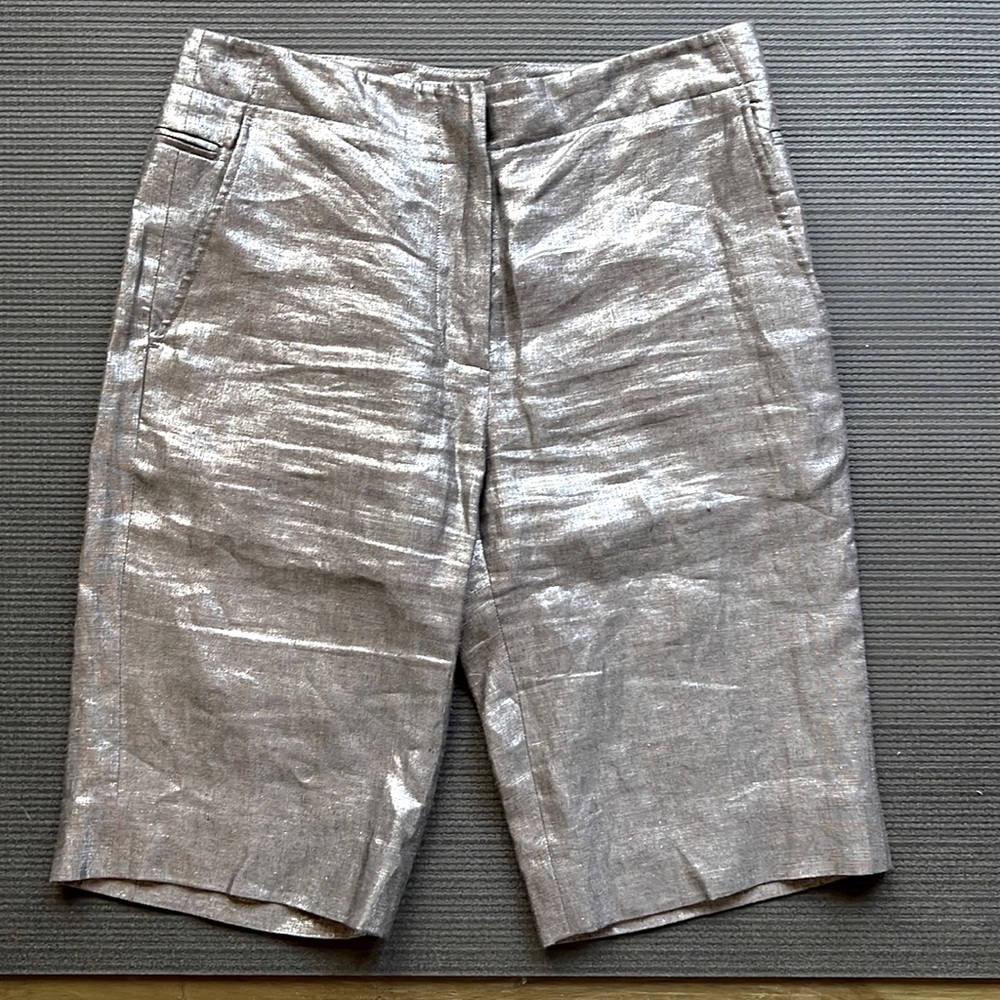 Metallic linen TSE shorts
